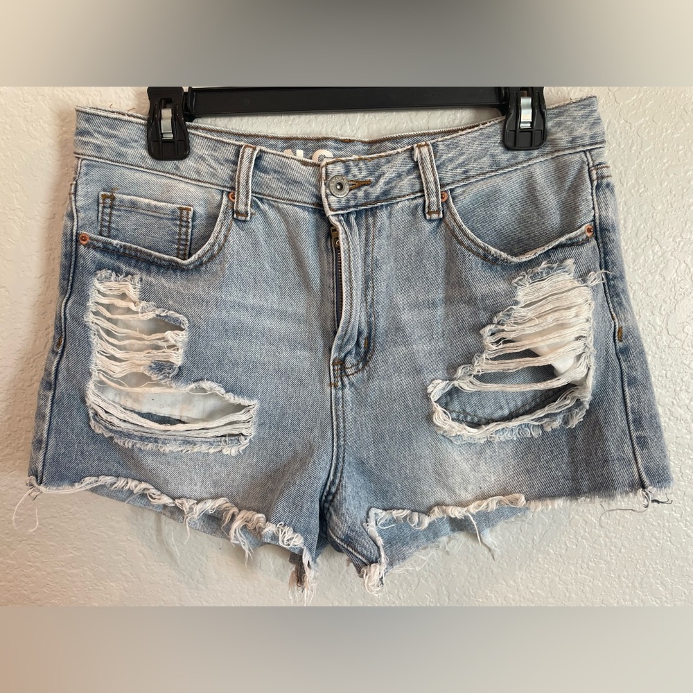 Super High Rise Distressed Jean Shorts - Size 11/30